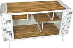 Zeus & Ruta Spacious Wood Cat House with Tempered Glass, White