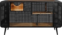 Zeus & Ruta Spacious Wood Cat House with Tempered Glass, Black