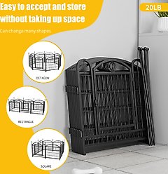 Zeus & Ruta Foldable Metal Dog Playpen, Black, 24-in, 8 panel slide 2 of 6