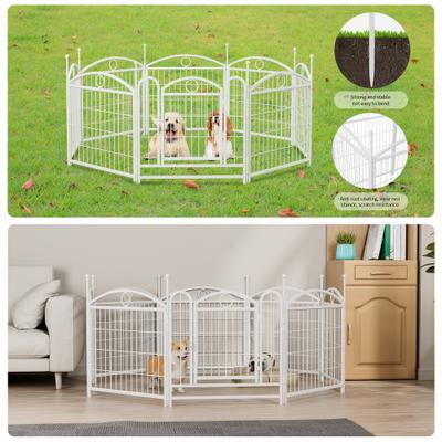 Show full view: Zeus & Ruta Foldable Metal Dog Playpen, White, 24-in, 8 panel slide 4 of 7