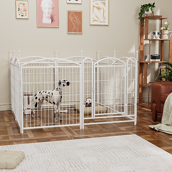 Show full view: Zeus & Ruta Metal Foldable Dog Playpen, White, 32-in, 8 panel slide 2 of 7