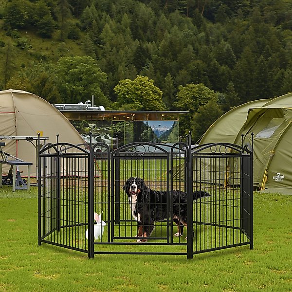Show full view: Zeus & Ruta Metal Foldable Dog Playpen, Black, 32-in, 8 panel slide 2 of 6