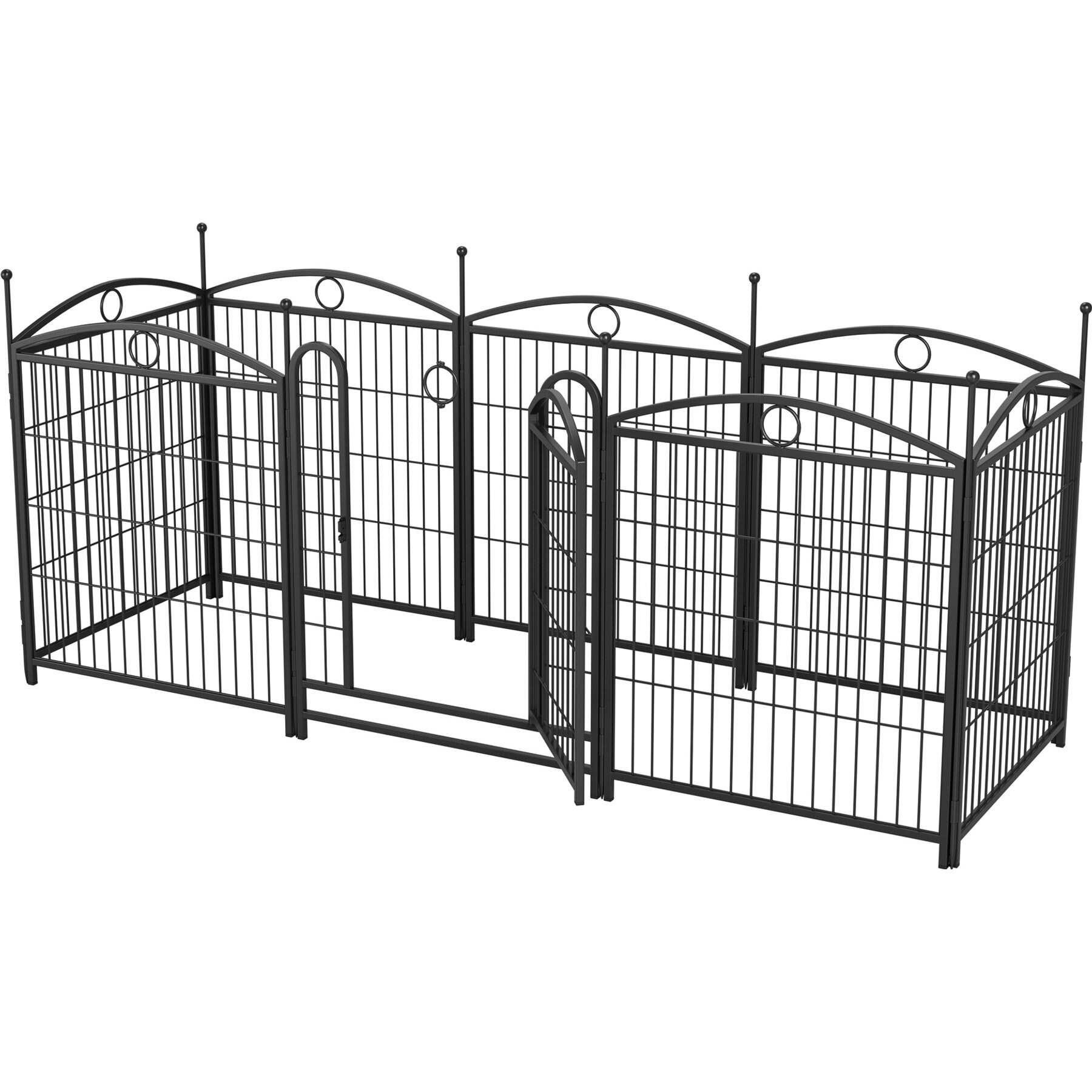 Zeus & Ruta Metal Foldable Dog Playpen, Black, 32-in, 8 panel