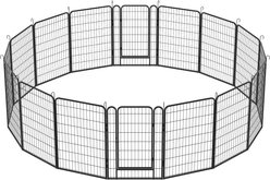 Zeus & Ruta Metal Dog Playpen with Door, Black, 39.37-in, 16 panel