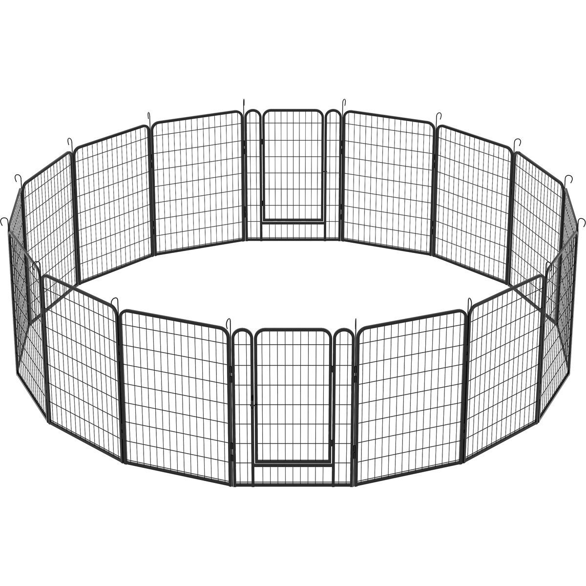 Zeus & Ruta Metal Dog Playpen with Door, Black, 39.37-in, 16 panel