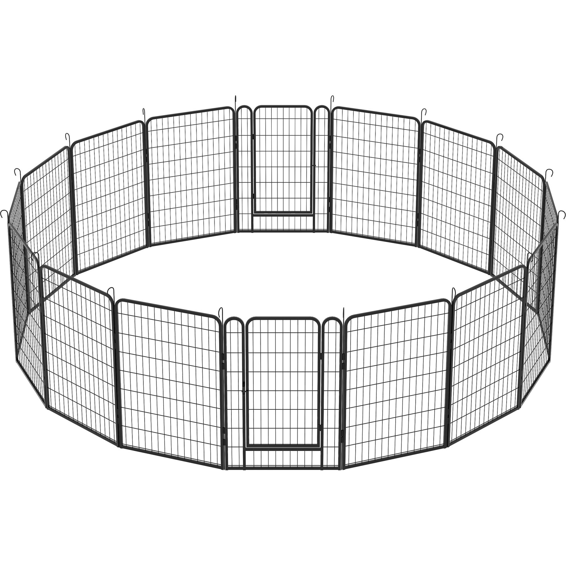 Zeus & Ruta Metal Dog Playpen with Door, Black, 39.37-in, 16 panel