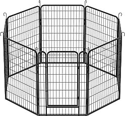 Zeus & Ruta Metal Dog Playpen with Door, Black, 39.37-in, 8 panel