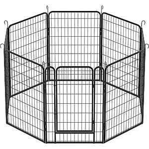 Zeus & Ruta Metal Dog Playpen with Door, Black, 39.37-in, 8 panel