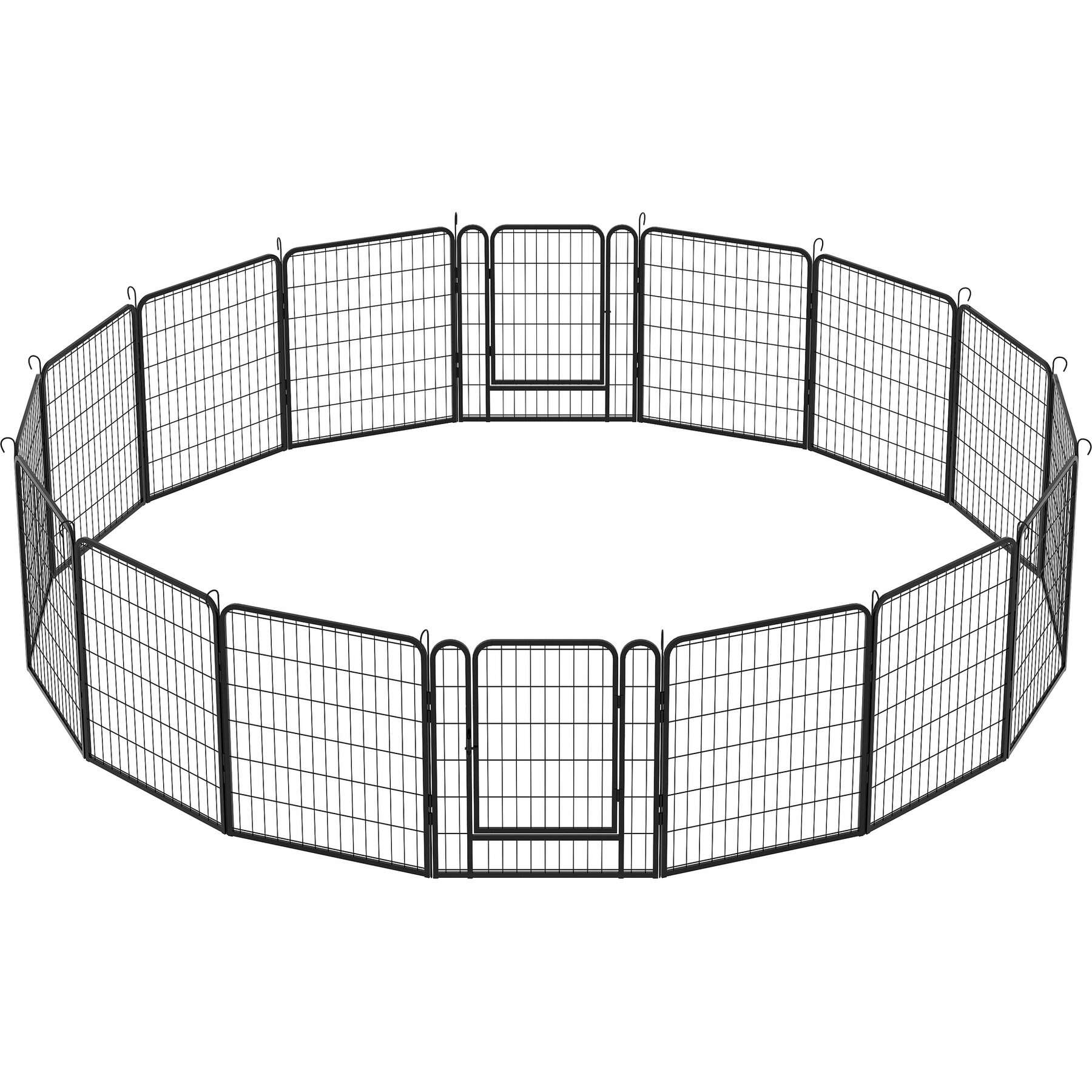 Zeus & Ruta Metal Dog Playpen with Door, Black, 31.7-in, 16 panel