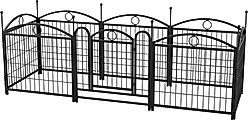 Zeus & Ruta Foldable Metal Dog Playpen, Black, 24-in, 8 panel