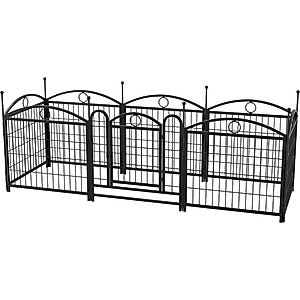 Zeus & Ruta Foldable Metal Dog Playpen, Black, 24-in, 8 panel
