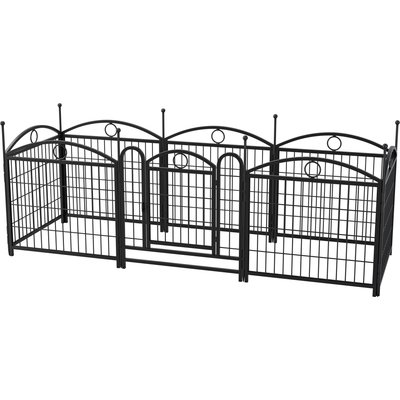Zeus & Ruta Zeus & Ruta Foldable Metal Dog Playpen, Black, 24-in, 8 panel
