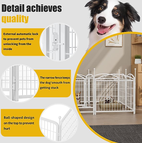 Show full view: Zeus & Ruta Foldable Metal Dog Playpen, White, 24-in, 8 panel slide 4 of 6