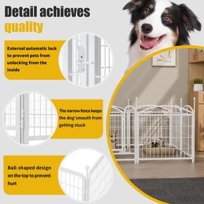 Show full view: Zeus & Ruta Foldable Metal Dog Playpen, White, 24-in, 8 panel slide 5 of 7