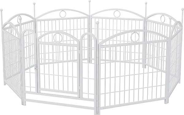 Show full view: Zeus & Ruta Foldable Metal Dog Playpen, White, 24-in, 8 panel slide 1 of 6