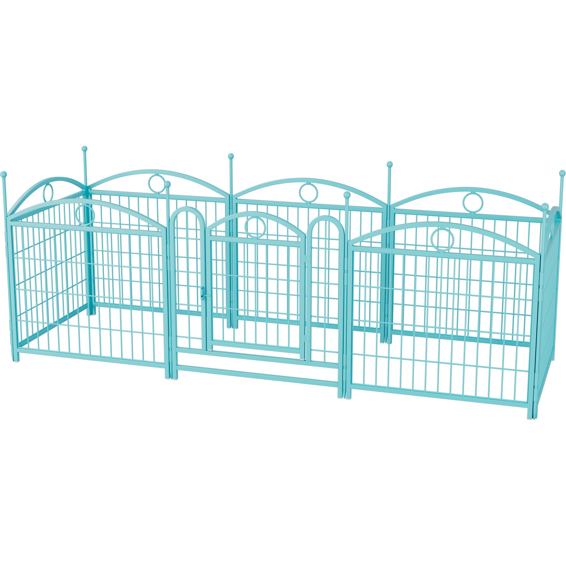 Zeus & Ruta Foldable Metal Dog Playpen, Blue, 24-in, 8 panel