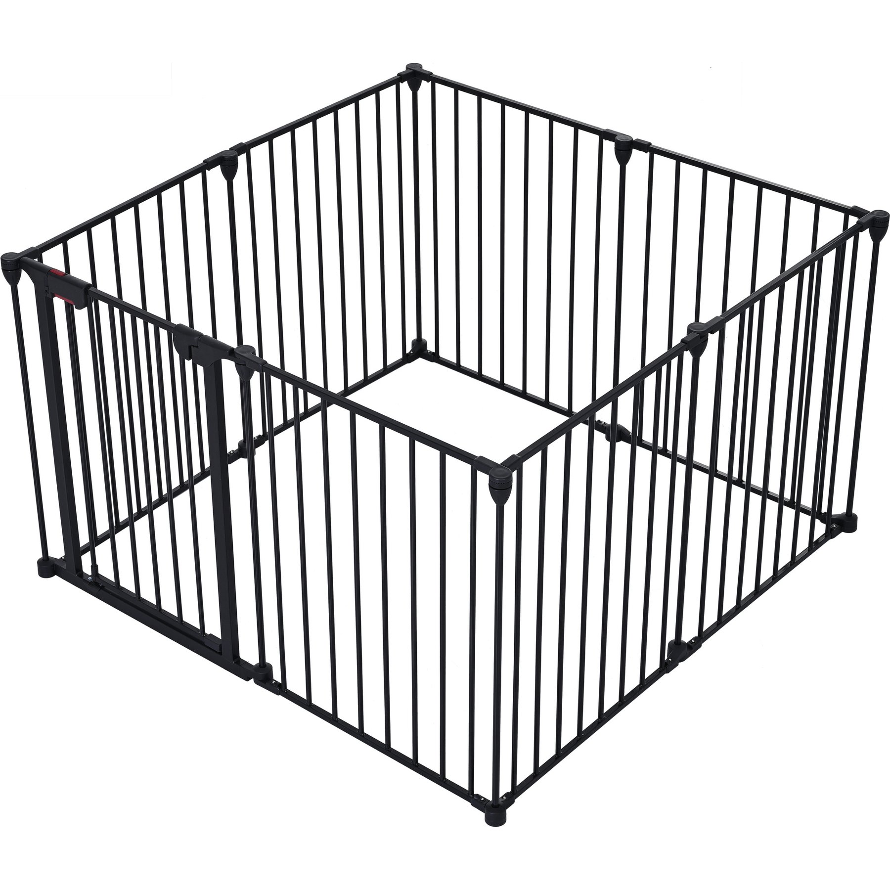 Zeus & Ruta Adjustable Safety Gate Dog Playpen, Black, 29-in, 8 panel