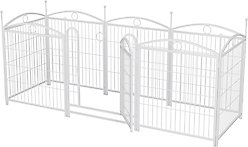 Zeus & Ruta Metal Foldable Dog Playpen, White, 32-in, 8 panel