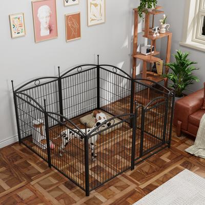 Show full view: Zeus & Ruta Metal Foldable Dog Playpen, Black, 32-in, 8 panel slide 3 of 6