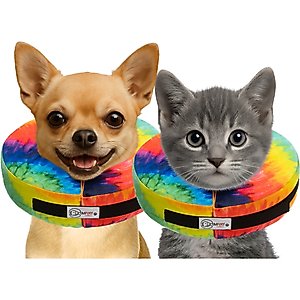 COMFURT COLLAR Stuffed Not Inflatable Dog & Cat Recovery Collar, Tie/Dye, XX-Small