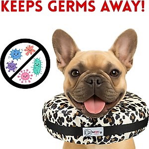 COMFURT COLLAR Stuffed Not Inflatable Dog & Cat Recovery Collar, Cheetah, Large