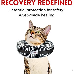 COMFURT COLLAR Stuffed Not Inflatable Dog & Cat Recovery Collar, Cheetah, Large