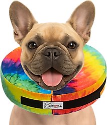 COMFURT COLLAR Stuffed Not Inflatable Dog & Cat Recovery Collar, Tie/Dye, Medium