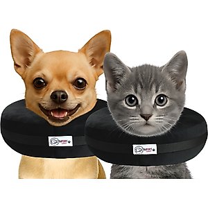COMFURT COLLAR Stuffed Not Inflatable Dog & Cat Recovery Collar, XX-Small, Black