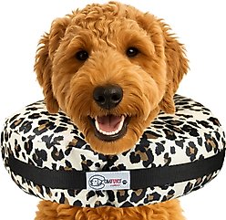 COMFURT COLLAR Stuffed Not Inflatable Dog & Cat Recovery Collar, Cheetah, X-Large