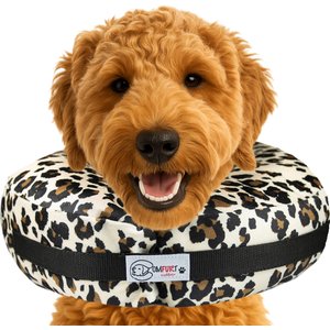 COMFURT COLLAR Stuffed Not Inflatable Dog & Cat Recovery Collar, Cheetah, X-Large