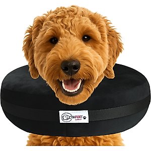 COMFURT COLLAR Stuffed Not Inflatable Dog & Cat Recovery Collar, Black, X-Large