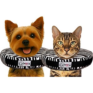 COMFURT COLLAR Stuffed Not Inflatable Dog & Cat Recovery Collar, Zebra, Small