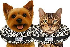 COMFURT COLLAR Stuffed Not Inflatable Dog & Cat Recovery Collar, Cheetah, Small