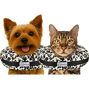 COMFURT COLLAR Stuffed Not Inflatable Dog & Cat Recovery Collar, Cheetah, Small