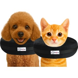COMFURT COLLAR Stuffed Not Inflatable Dog & Cat Recovery Collar, Black, X-Small