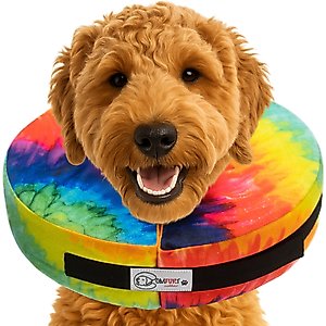 COMFURT COLLAR Stuffed Not Inflatable Dog & Cat Recovery Collar, Tie/Dye, X-Large