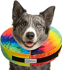 COMFURT COLLAR Stuffed Not Inflatable Dog & Cat Recovery Collar, Tie/Dye, Large