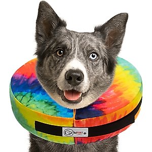 COMFURT COLLAR Stuffed Not Inflatable Dog & Cat Recovery Collar, Tie/Dye, Large