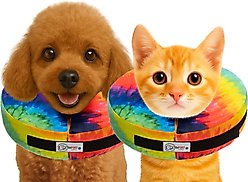 COMFURT COLLAR Stuffed Not Inflatable Dog & Cat Recovery Collar, Tie/Dye, X-Small