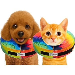 COMFURT COLLAR Stuffed Not Inflatable Dog & Cat Recovery Collar, Tie/Dye, X-Small