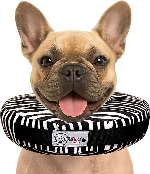 Show full view: COMFURT COLLAR Stuffed Not Inflatable Dog & Cat Recovery Collar, Zebra, Medium slide 1 of 8