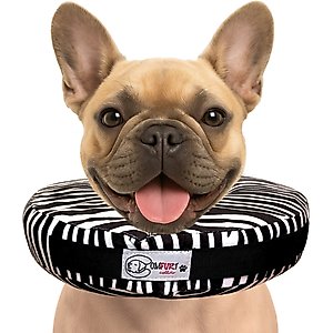COMFURT COLLAR Stuffed Not Inflatable Dog & Cat Recovery Collar, Zebra, Medium