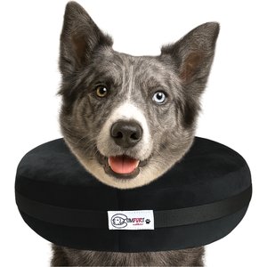 COMFURT COLLAR Stuffed Not Inflatable Dog & Cat Recovery Collar, Black, Large