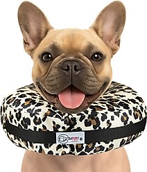 COMFURT COLLAR Stuffed Not Inflatable Dog & Cat Recovery Collar, Cheetah, Medium
