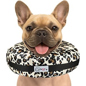 COMFURT COLLAR Stuffed Not Inflatable Dog & Cat Recovery Collar, Cheetah, Medium