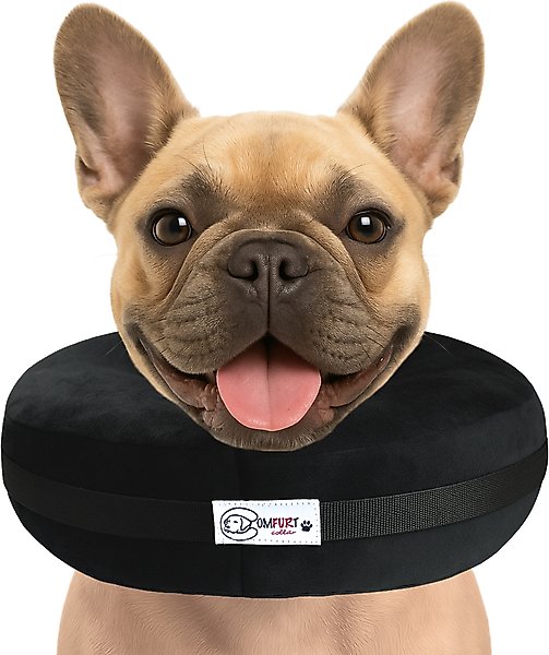 Show full view: COMFURT COLLAR Stuffed Not Inflatable Dog & Cat Recovery Collar, Black, Medium slide 1 of 8