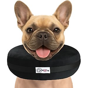COMFURT COLLAR Stuffed Not Inflatable Dog & Cat Recovery Collar, Black, Medium