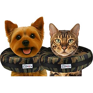COMFURT COLLAR Stuffed Not Inflatable Dog & Cat Recovery Collar, Camo, Small