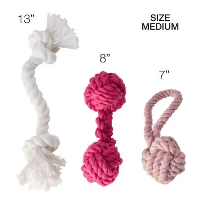 Show full view: Pet Passion Christmas Brady Braided Rope Dog Tug Toy, 3 count, Pink Ombre slide 5 of 7