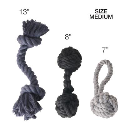 Show full view: Pet Passion Christmas Brady Braided Rope Dog Tug Toy, 3 count, Gray Ombre slide 5 of 7